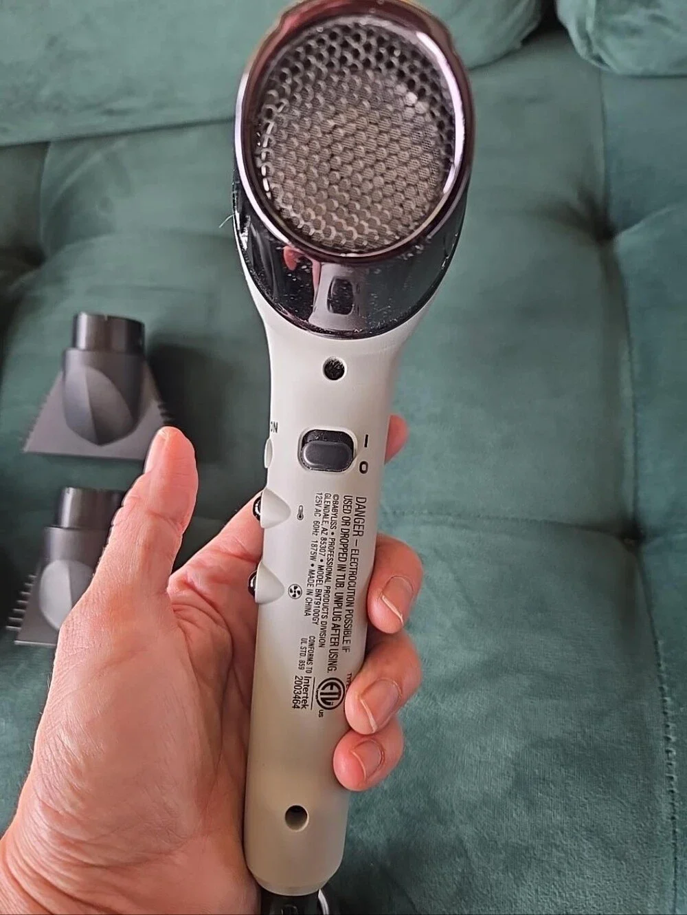 BaBylissPRO Nano Titanium Dual Ionic Hair Dryer Gray BNT9100GY Limited Edition